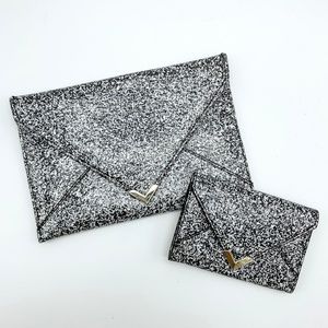 NWOT Patent Leather Card & Document Holder Set